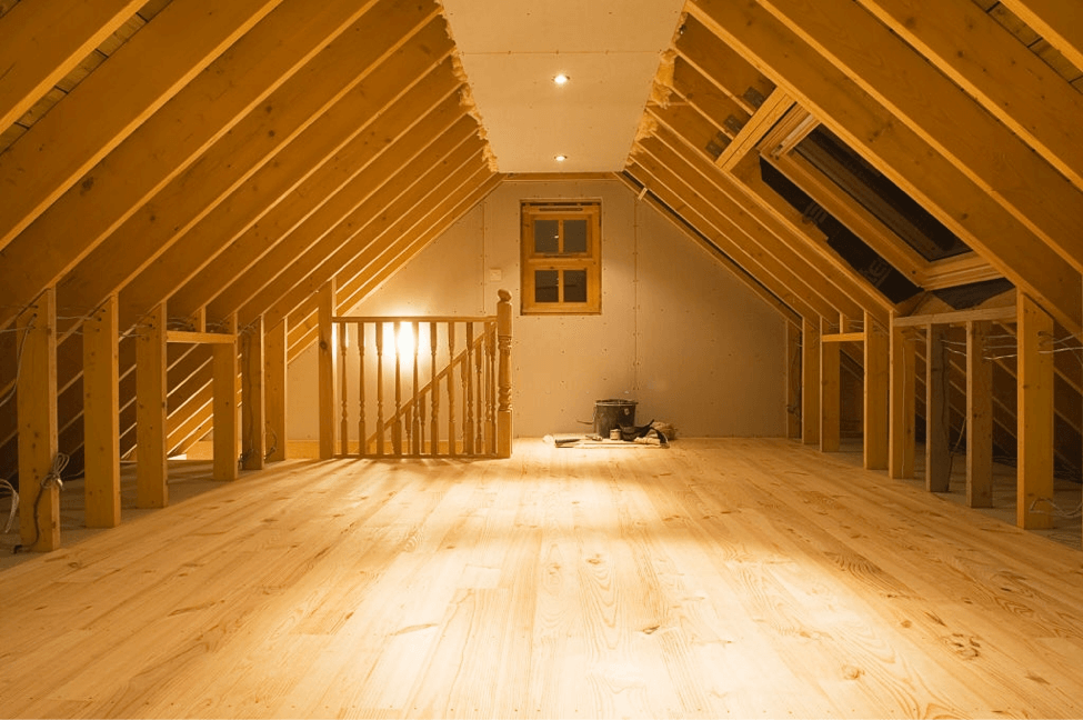 Finished empty attic space